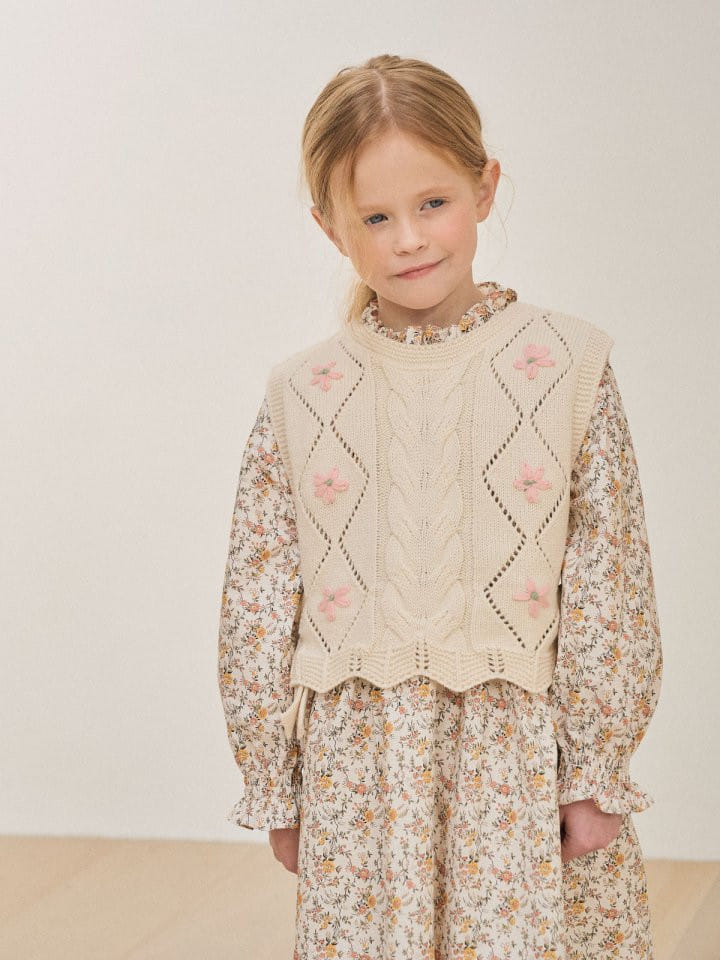 Lolobole - Korean Children Fashion - #minifashionista - Flower Vest - 7