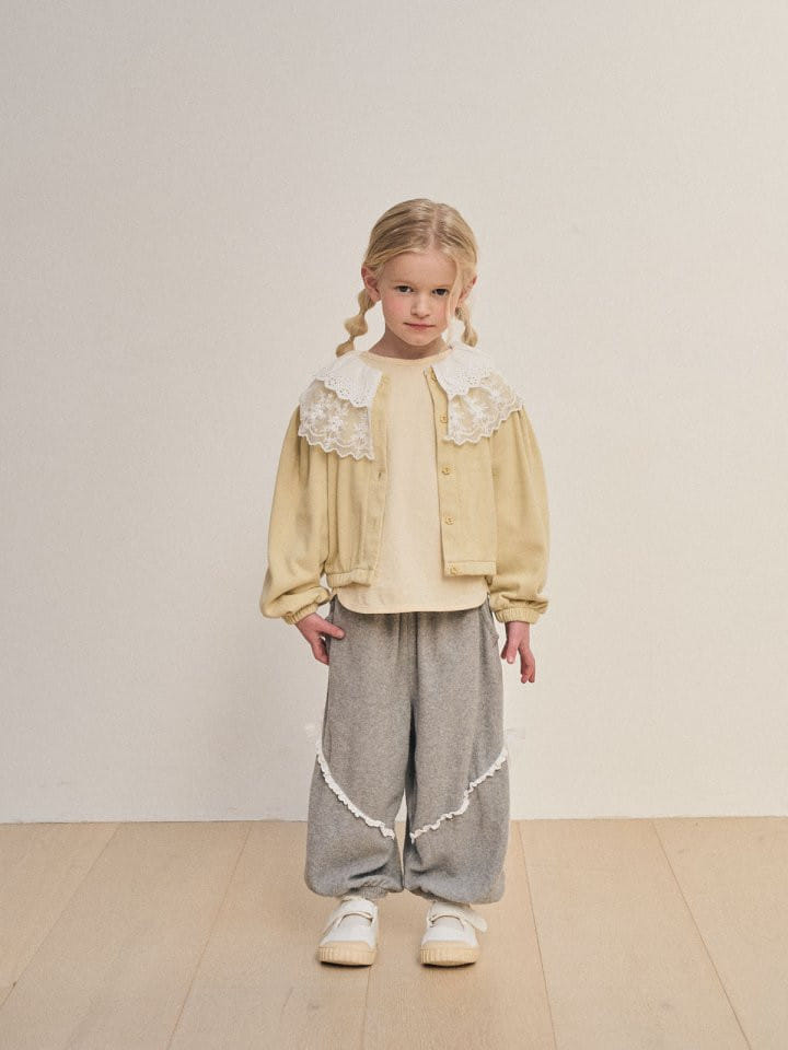 Lolobole - Korean Children Fashion - #stylishchildhood - Lace Terry Cardigan - 3