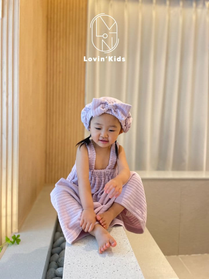 Lovin - Korean Children Fashion - #childofig - Bath One-Piece And Turban - 7