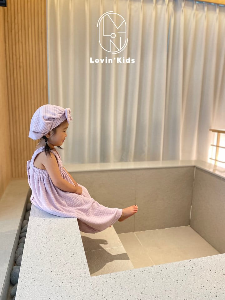 Lovin - Korean Children Fashion - #childrensboutique - Bath One-Piece And Turban - 8