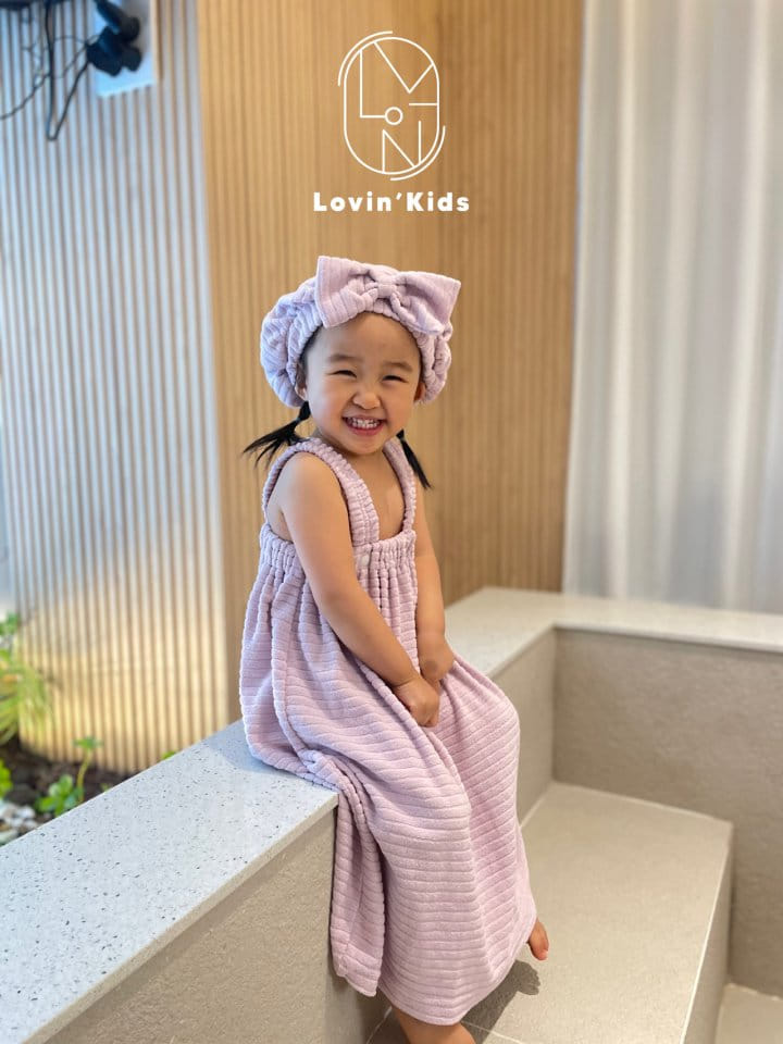 Lovin - Korean Children Fashion - #fashionkids - Bath One-Piece And Turban - 11