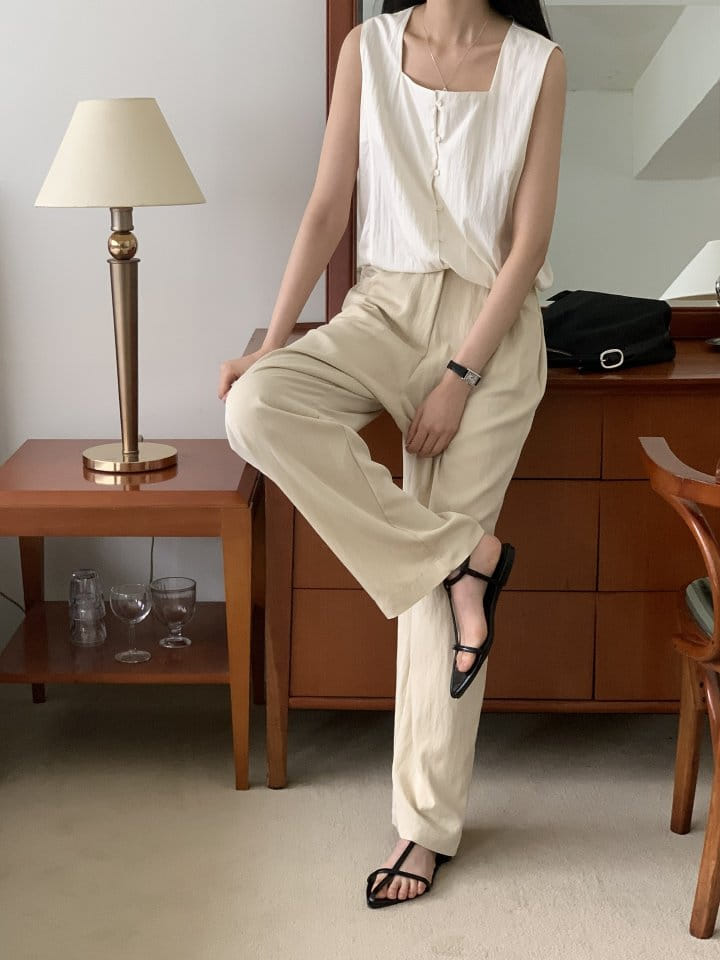 Lowell - Korean Women Fashion - #romanticstyle - Heaven Bizzo Button Pants - 3