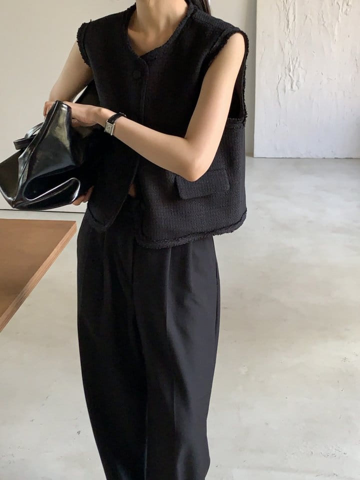 Lowell - Korean Women Fashion - #vintagekidsstyle - Day Tweed Vest - 3