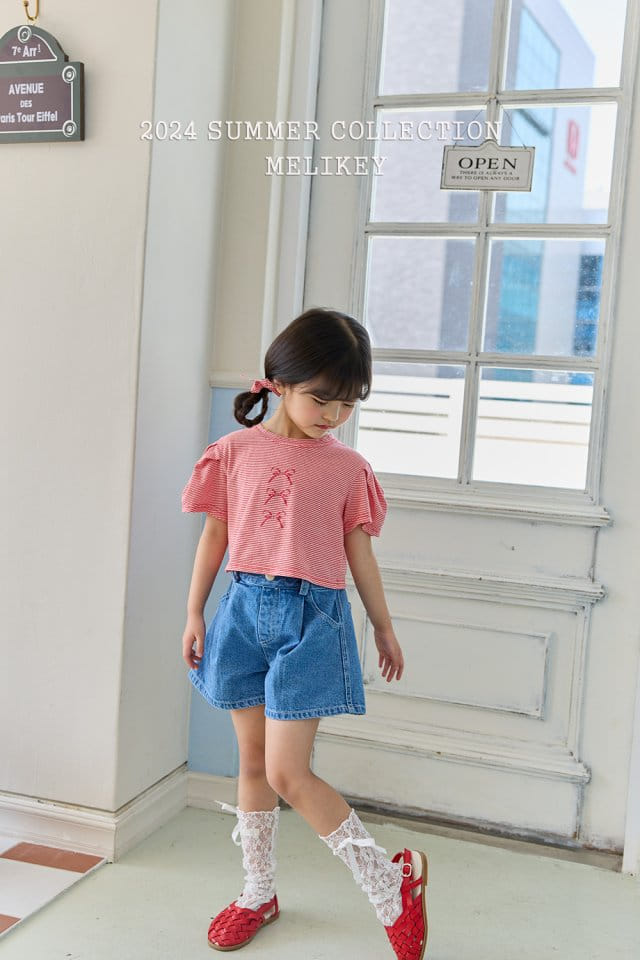 Melikey - Korean Children Fashion - #kidzfashiontrend - A Line Denim Shorts - 4