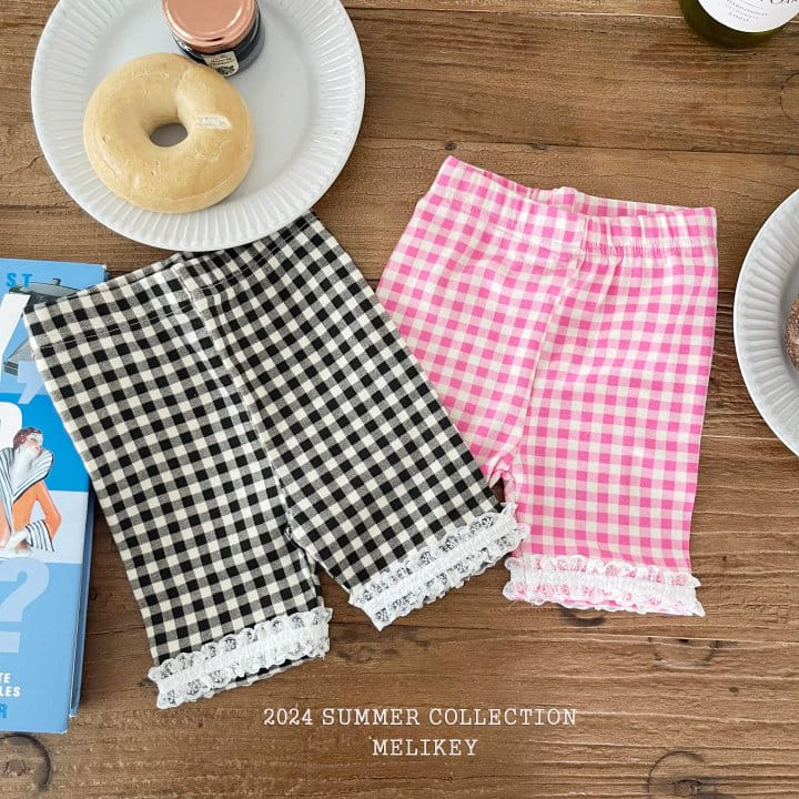 Melikey - Korean Children Fashion - #designkidswear - Check Short Leggings