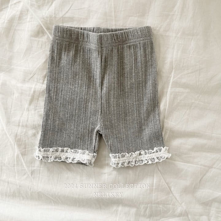 Melikey - Korean Children Fashion - #fashionkids - Rib Ivory Short Leggings - 2