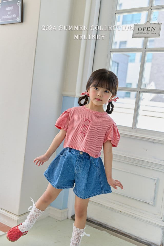 Melikey - Korean Children Fashion - #kidsshorts - A Line Denim Shorts