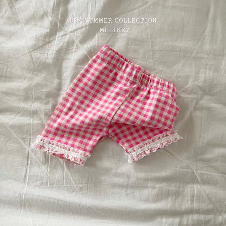 Melikey - Korean Children Fashion - #kidsstore - Check Short Leggings - 5