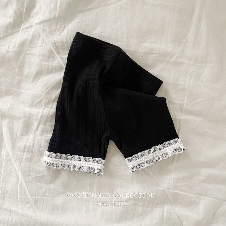 Melikey - Korean Children Fashion - #kidsshorts - Rib Ivory Short Leggings - 4