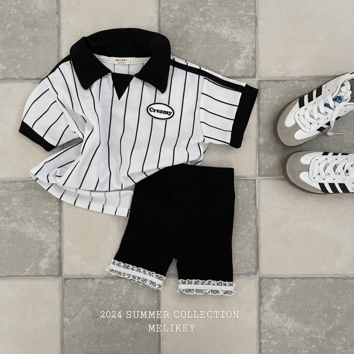 Melikey - Korean Children Fashion - #kidzfashiontrend - Rib Ivory Short Leggings - 5