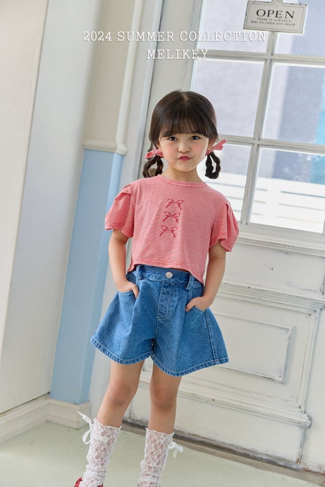 Melikey - Korean Children Fashion - #kidzfashiontrend - A Line Denim Shorts - 3