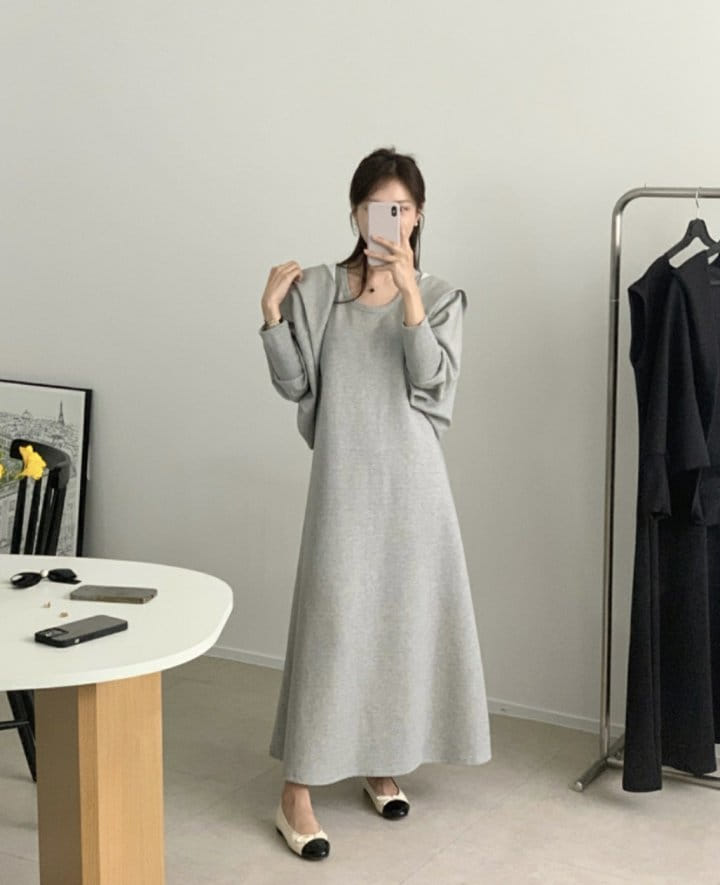 Merry J - Korean Women Fashion - #momslook - Pudding Cap Sleeve One-Piece - 6