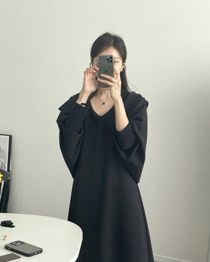 Merry J - Korean Women Fashion - #womensfashion - Pudding Cap Sleeve One-Piece