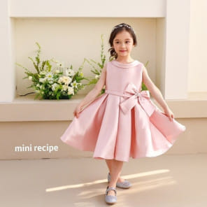 Mini Recipe - Korean Children Fashion - #kidsshorts - Blossom Satin One-Piece