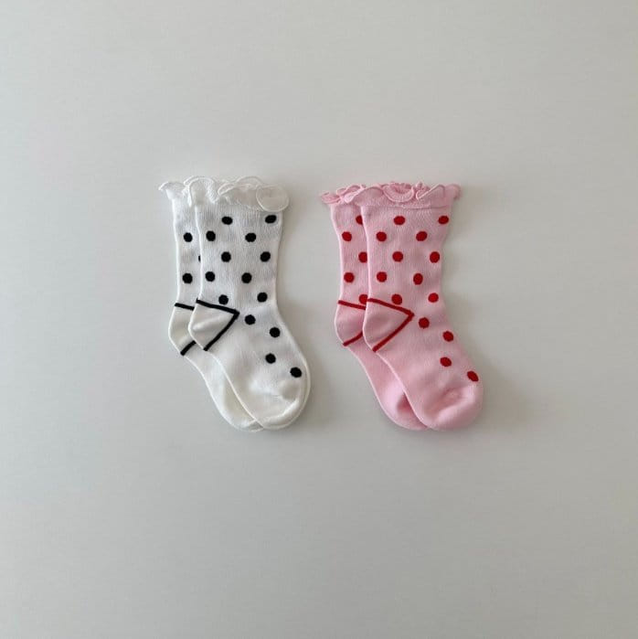 Miso - Korean Children Fashion - #Kfashion4kids - Shirring Dot Socks