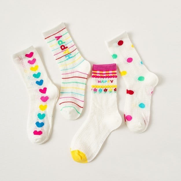 Miso - Korean Children Fashion - #childofig - Round Heart Socsk Set - 5