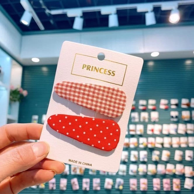 Miso - Korean Children Fashion - #childrensboutique - Small Check Dot Ticking Pin - 2
