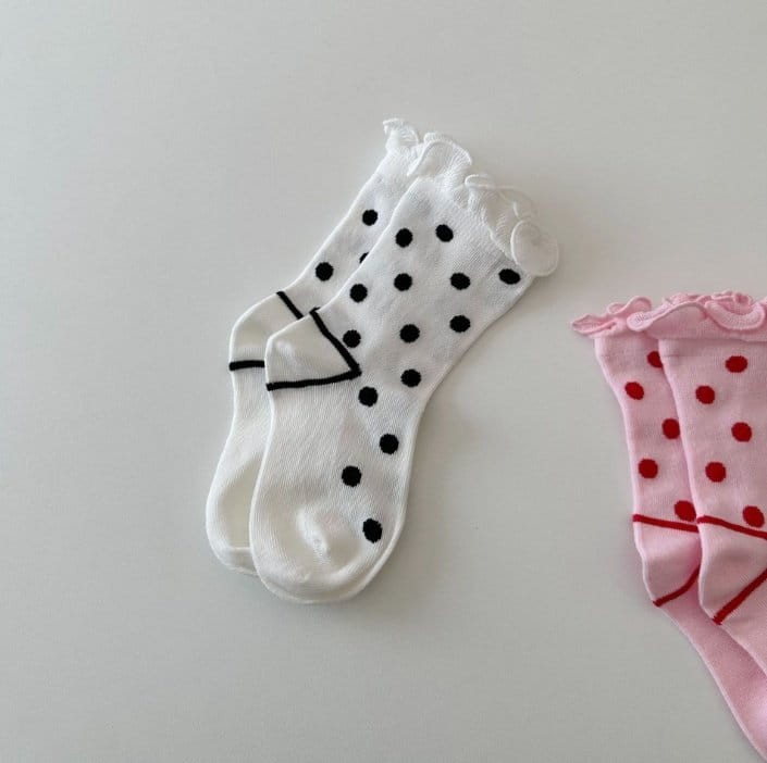 Miso - Korean Children Fashion - #designkidswear - Shirring Dot Socks - 9