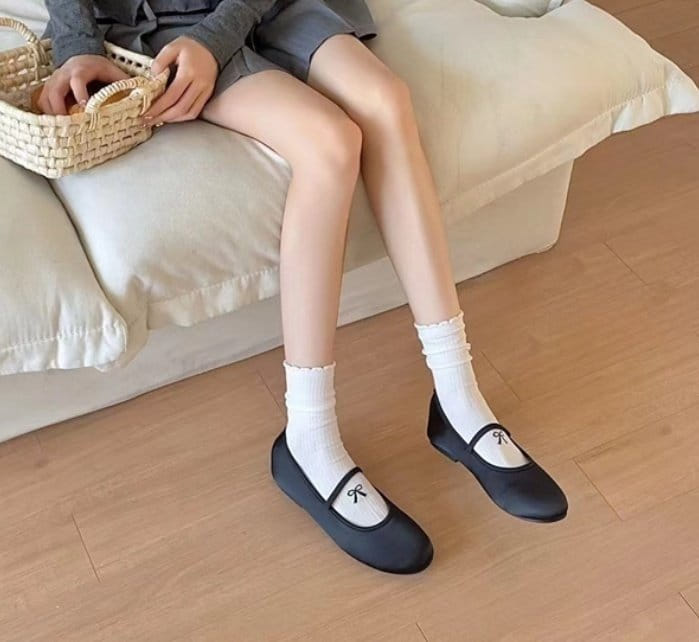 Miso - Korean Children Fashion - #kidzfashiontrend - Adult Instep Ribbon Socks  - 8