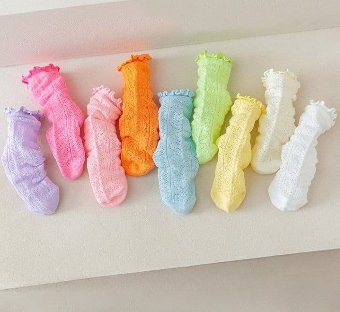 Miso - Korean Children Fashion - #littlefashionista - Punching Frill Socks - 2
