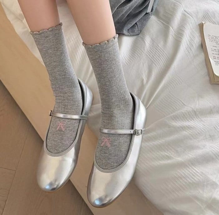 Miso - Korean Children Fashion - #littlefashionista - Adult Instep Ribbon Socks  - 10
