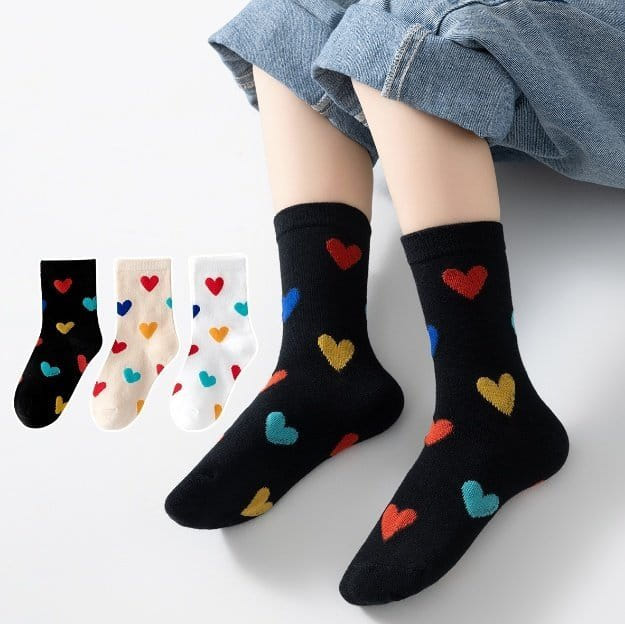 Miso - Korean Children Fashion - #minifashionista - Love Love Socks Set - 3