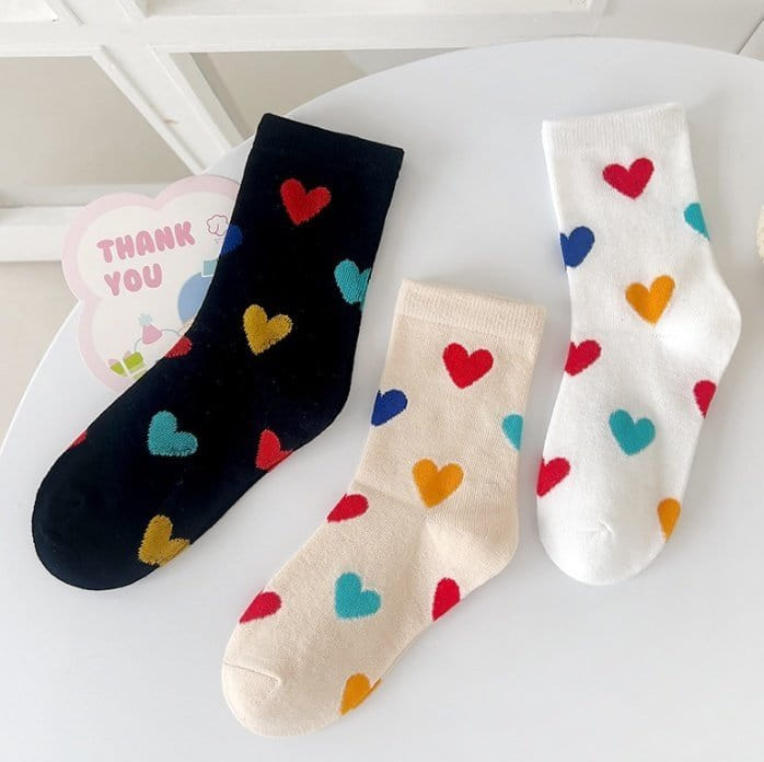 Miso - Korean Children Fashion - #minifashionista - Love Love Socks Set - 4