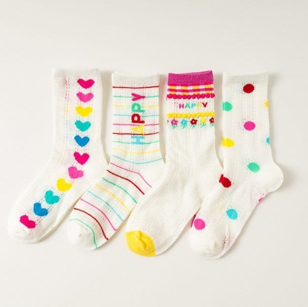 Miso - Korean Children Fashion - #toddlerclothing - Round Heart Socsk Set - 4