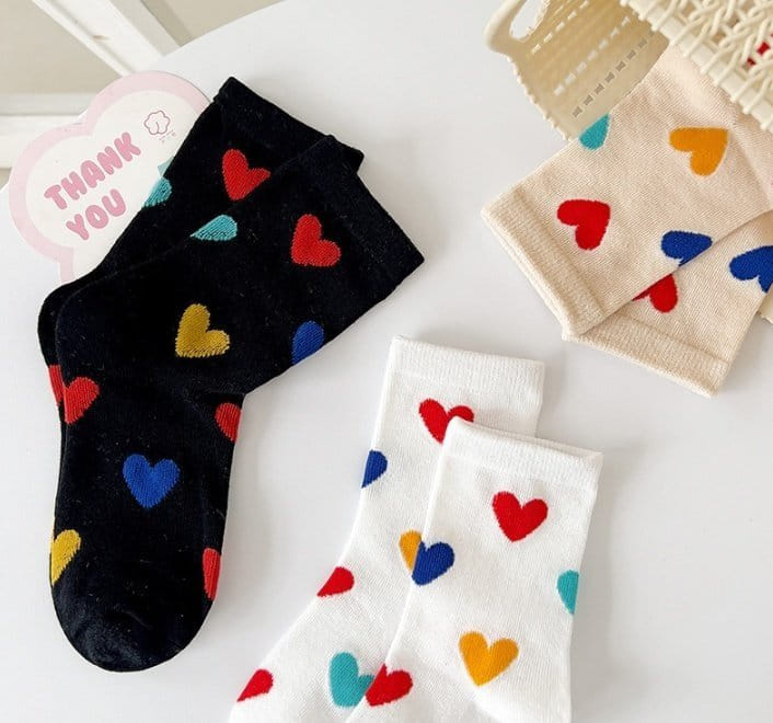 Miso - Korean Children Fashion - #todddlerfashion - Love Love Socks Set - 5