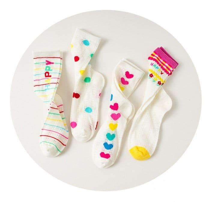 Miso - Korean Children Fashion - #todddlerfashion - Round Heart Socsk Set - 2