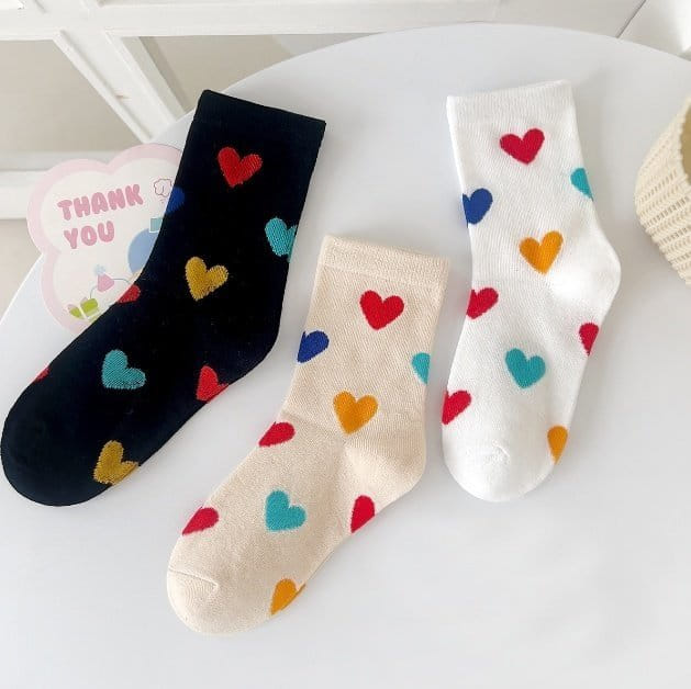 Miso - Korean Children Fashion - #toddlerclothing - Love Love Socks Set - 6