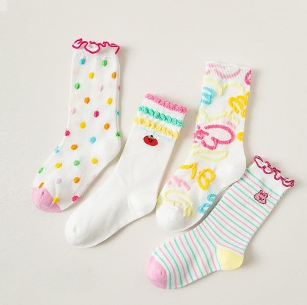 Miso - Korean Children Fashion - #toddlerclothing - Grape Fruit Socks Set - 5