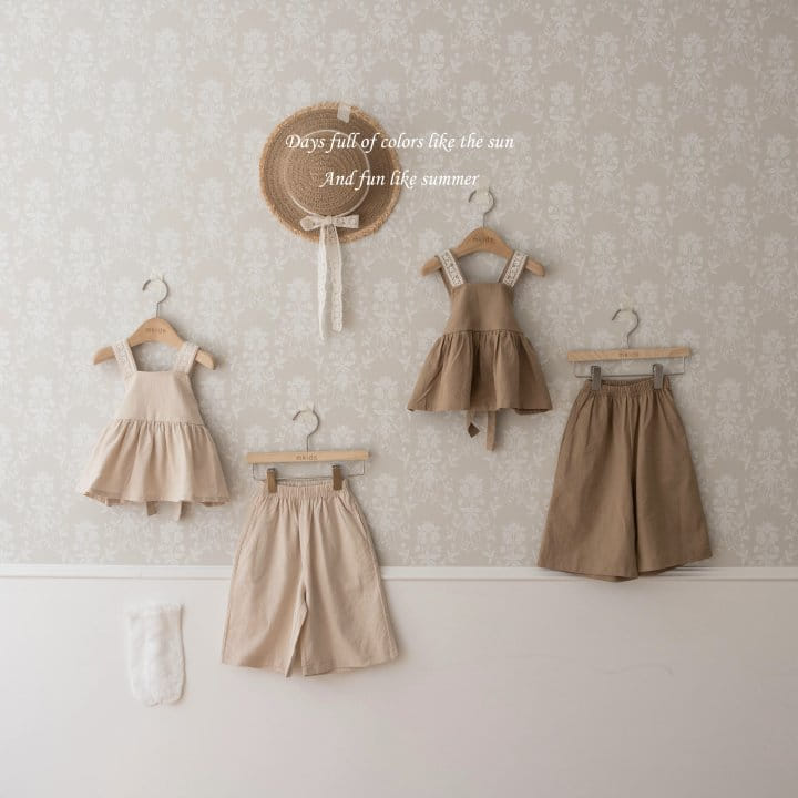 Mkids - Korean Baby Fashion - #babyclothing - Linen Lace Top Bottom Set