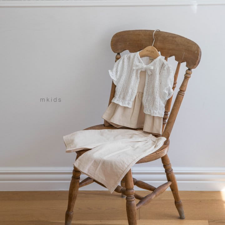 Mkids - Korean Baby Fashion - #babyoutfit - Linen Lace Top Bottom Set - 8