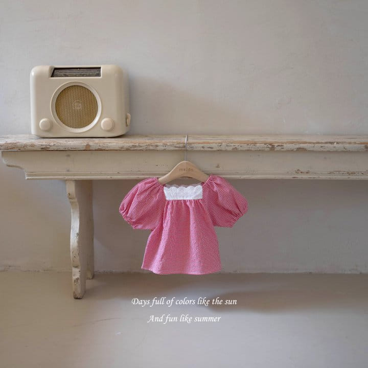 Mkids - Korean Baby Fashion - #onlinebabyboutique - Anna Check  Blouse