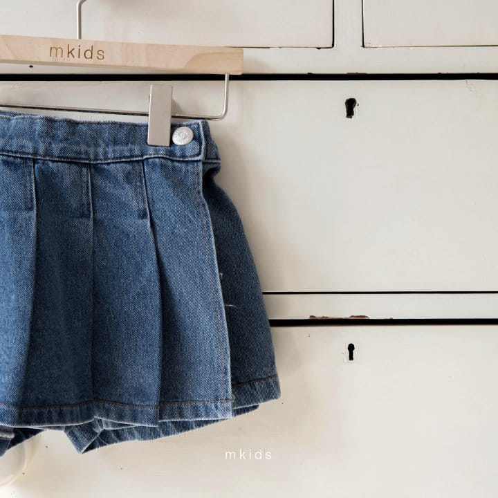 Mkids - Korean Children Fashion - #prettylittlegirls - Ann Wrap Denim Shorts - 8