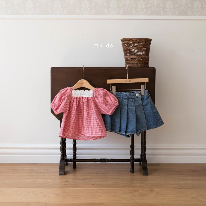Mkids - Korean Children Fashion - #toddlerclothing - Ann Wrap Denim Shorts - 10