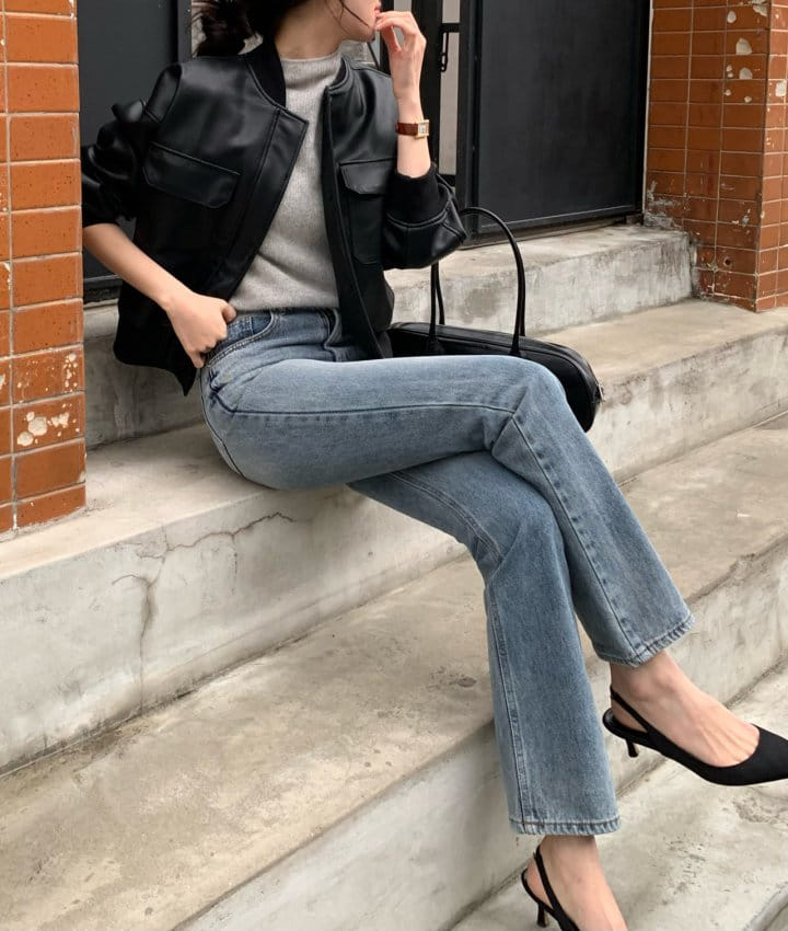 Moani - Korean Women Fashion - #momslook - Semi Pleared Denim Pants - 7