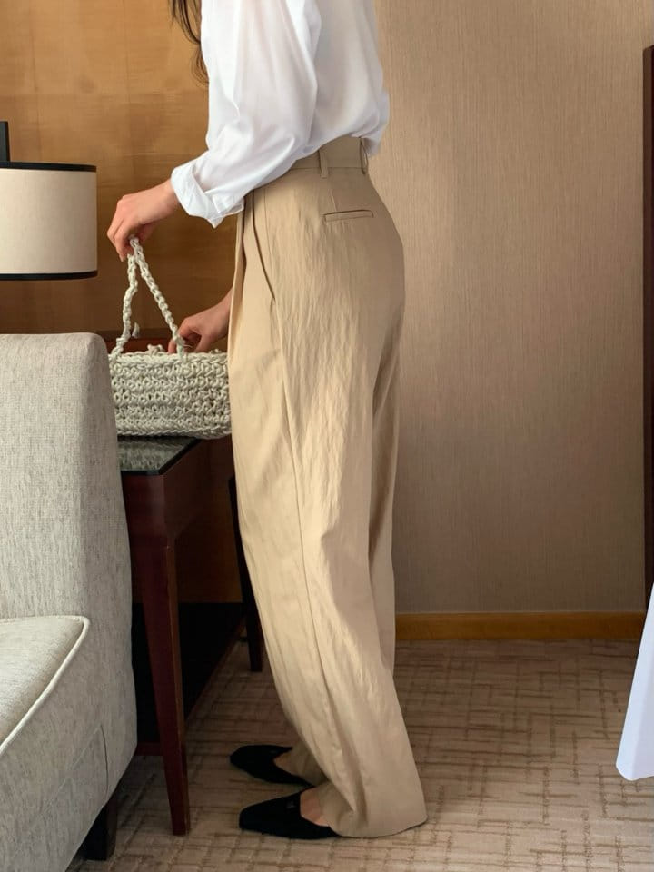 Moani - Korean Women Fashion - #momslook - Leaves 2 Pintuck Wide Pants - 5