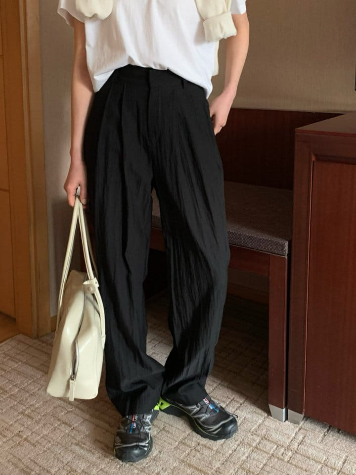 Moani - Korean Women Fashion - #shopsmall - Leaves 2 Pintuck Wide Pants - 2