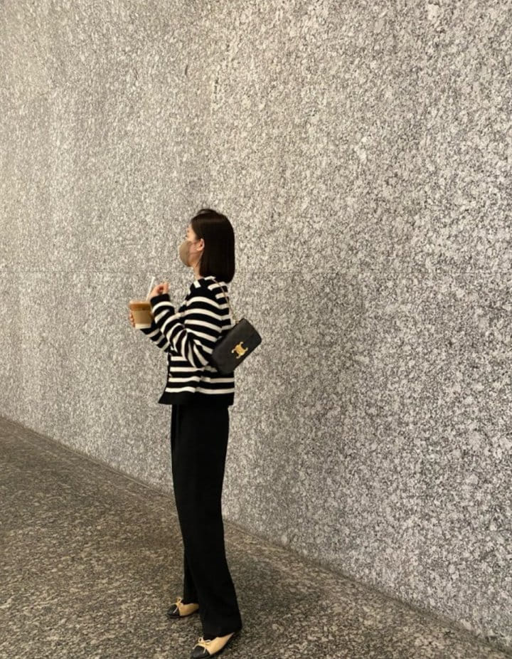 Moani - Korean Women Fashion - #shopsmall - French Stripe Knit Cardigan - 2