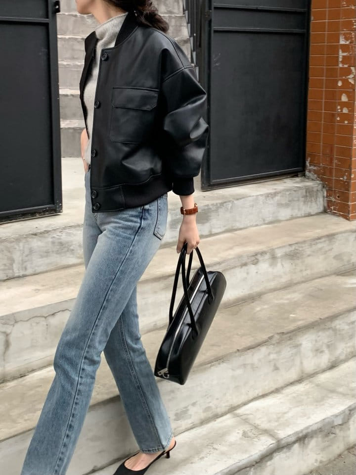 Moani - Korean Women Fashion - #vintageinspired - Semi Pleared Denim Pants - 10