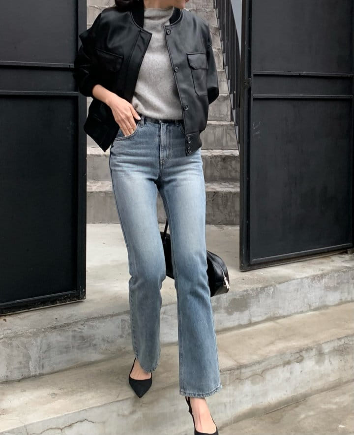 Moani - Korean Women Fashion - #vintagekidsstyle - Semi Pleared Denim Pants - 11