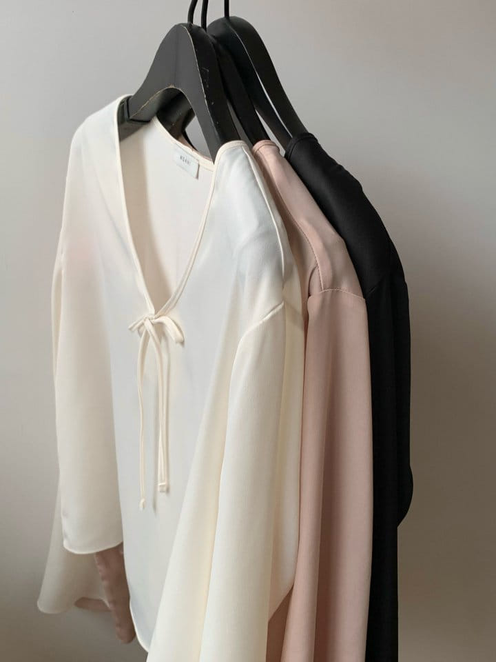 Moani - Korean Women Fashion - #momslook - silky string blouse - 4