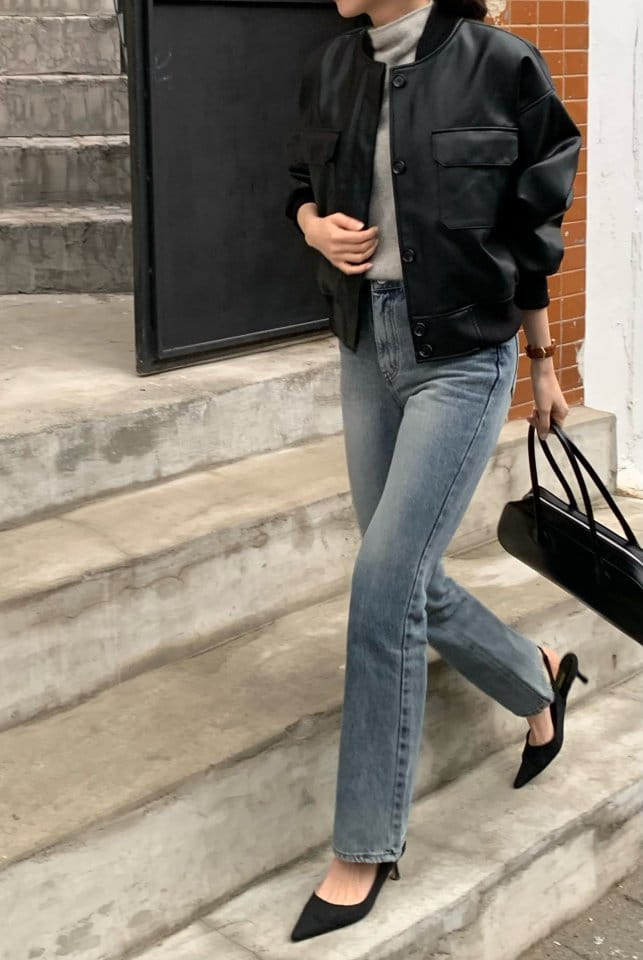 Moani - Korean Women Fashion - #womensfashion - Semi Pleared Denim Pants - 9