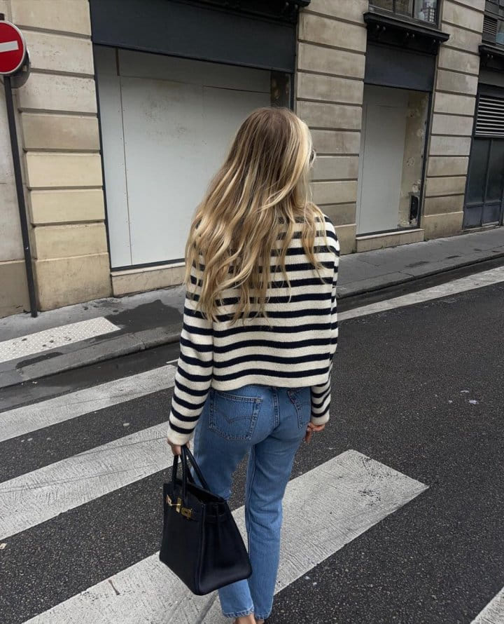 Moani - Korean Women Fashion - #womensfashion - French Stripe Knit Cardigan - 10