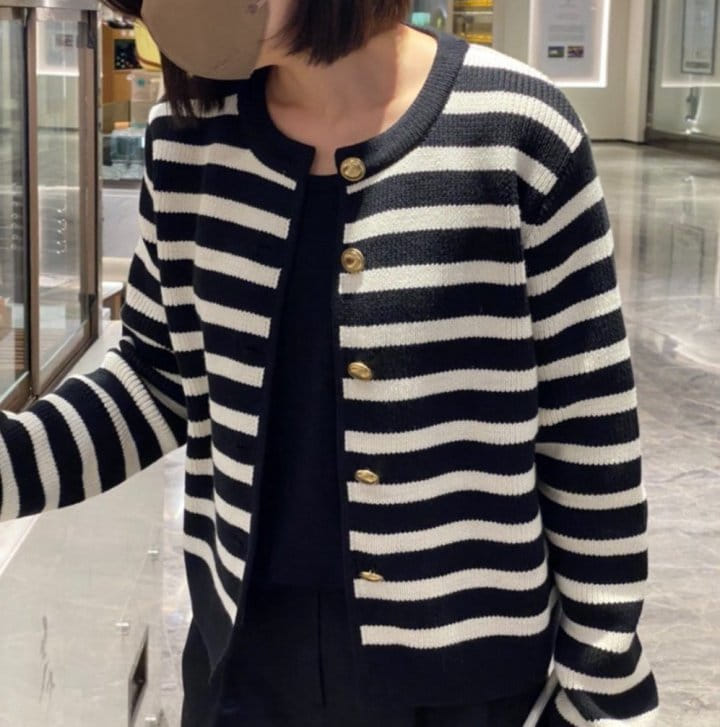 Moani - Korean Women Fashion - #womensfashion - French Stripe Knit Cardigan - 6