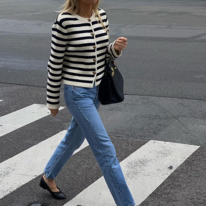 Moani - Korean Women Fashion - #womensfashion - French Stripe Knit Cardigan - 8