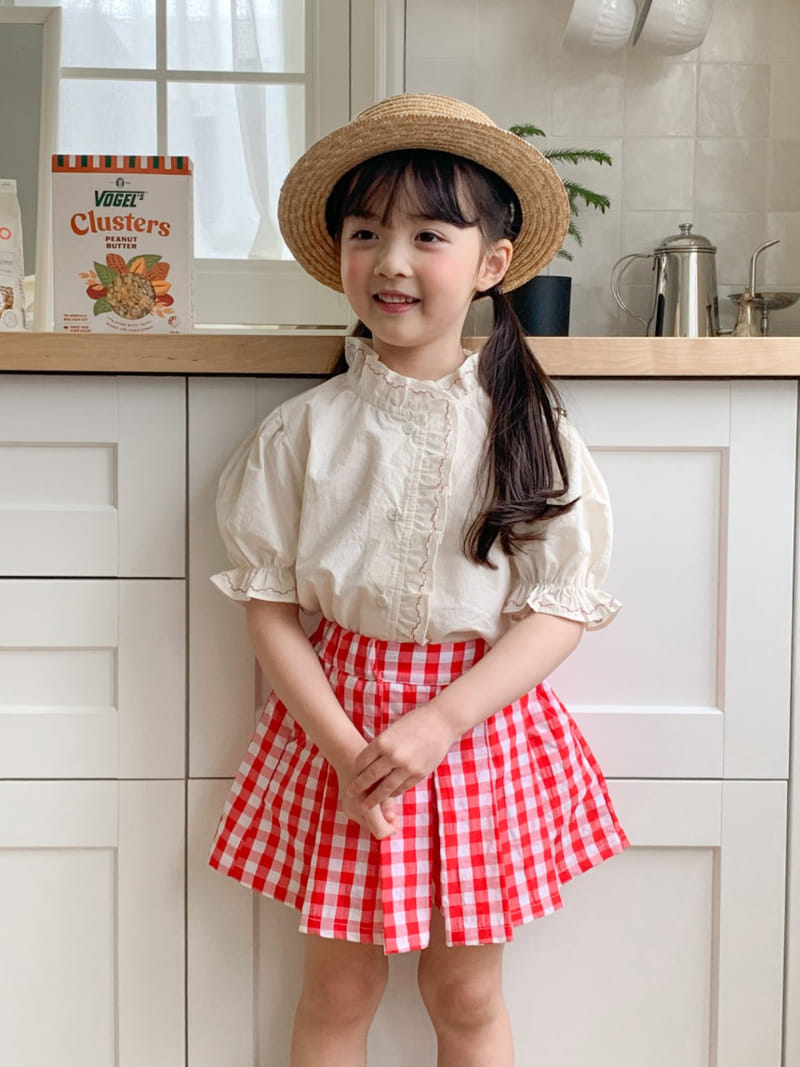 Momo Ann - Korean Children Fashion - #Kfashion4kids - Check Wrinkle Skirt Pants - 11