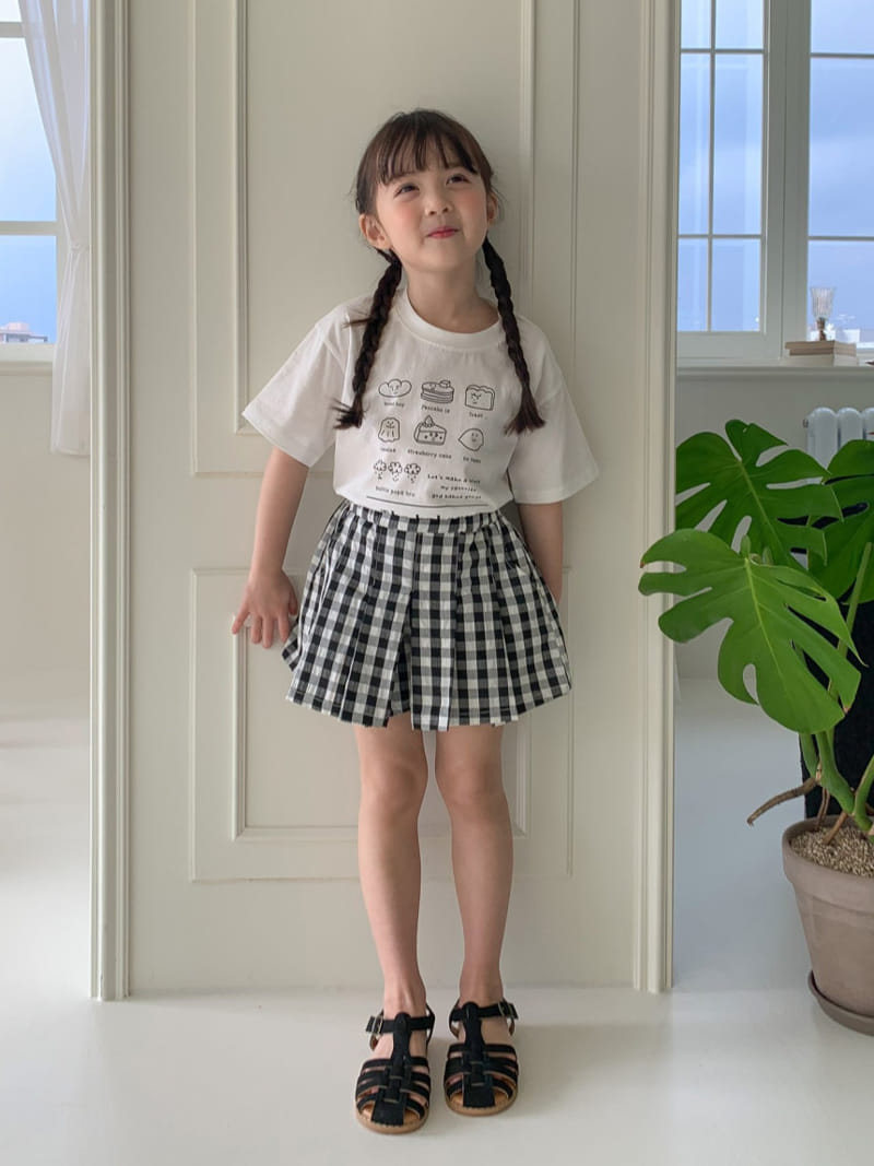 Momo Ann - Korean Children Fashion - #childofig - Check Wrinkle Skirt Pants - 3